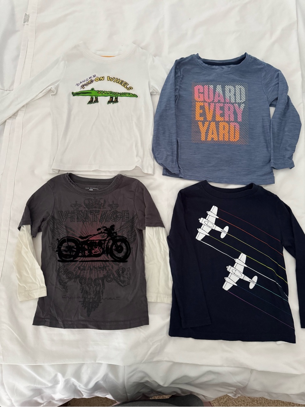 Boys Long Sleeve Graphic Tees Bundle 4 Pack - Size 3T